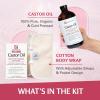 image100 Pure Organic Castor Oil for Hair Lash and Eyebrow Growth Lymphatic Drainage and Skin Hydration  HexaneFree Cold Pressed Unrefined in a 4 fl oz Glass Bottle with DropperCastor Oil Wrap Kit