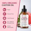 image100 Pure Organic Castor Oil for Hair Lash and Eyebrow Growth Lymphatic Drainage and Skin Hydration  HexaneFree Cold Pressed Unrefined in a 4 fl oz Glass Bottle with DropperCastor Oil 4Oz