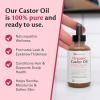 image100 Pure Organic Castor Oil for Hair Lash and Eyebrow Growth Lymphatic Drainage and Skin Hydration  HexaneFree Cold Pressed Unrefined in a 4 fl oz Glass Bottle with DropperCastor Oil 4Oz