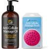 imageLavender Sensual Massage Oil with Collagen and Stem Cells Skin Tightening Therapy for Bum Thighs and Belly FastAbsorbing Cellulite Oil 8 fl oz by M3 NaturalsAntiCellulite Oil  Silicone Body Brush