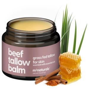 image100 Grass Fed Beef Tallow for Skin Body and Face  Moisturizing Honey Balm Scented with Cinnamon Rosemary Peppermint and Clove Bud Essential Oils  Suitable For Dry ampamp Irritated Skin 2 oz 57gCinnamon  Rosemary  Peppermint and Clove Bud Blend