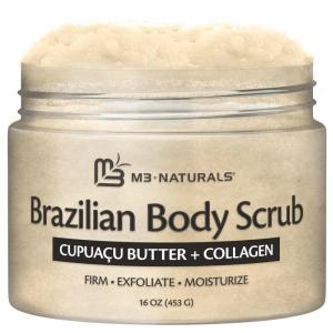 imageHimalayan Salt Scrub Face Foot and Body Exfoliator with Collagen and Stem Cells Exfoliating Scrub for Toning Cellulite and Skin Care by M3 Naturals 16 fl ozBrazilian Body Scrub