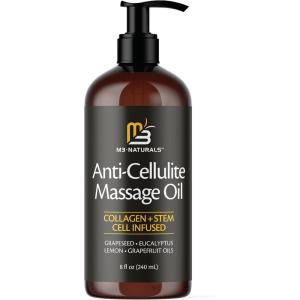 imageLavender Sensual Massage Oil with Collagen and Stem Cells Skin Tightening Therapy for Bum Thighs and Belly FastAbsorbing Cellulite Oil 8 fl oz by M3 NaturalsAntiCellulite Oil Pack of 1