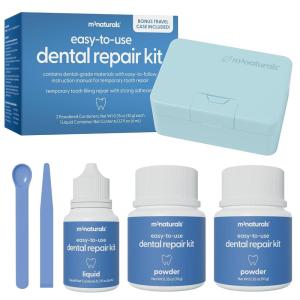 imageDental Tooth Repair Kit DentalGrade Materials Temporary Filling Composite for Cavities Loose or Lost Crowns and Fillings Caps and Inlays Travel Case Included by M3 Naturals