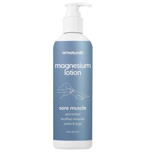 imageMagnesium Lotion for Kids amp Babies with Sensitive Skin  Unscented Formula Soothes Tired Legs Supports Restful Nights Sleep Moisturizes amp Hydrates Skin 8 fl oz 237 mL by M3Sore Muscle Magnesium Lotion