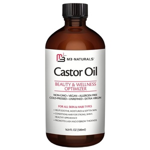 image:imageOrganic Cold Pressed Castor Oil RollOn Nourishing Treatment HexaneFree USDA Organic Idea for Hair Skin amp Brows  MessFree Applicator 3 fl 0z 89 mL by M3Castor Oil Bottle 169 fl oz