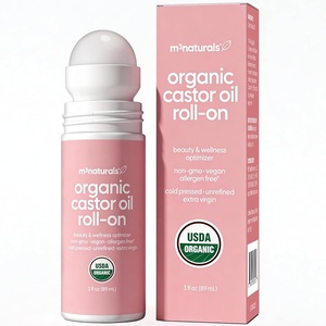 image:imageOrganic Cold Pressed Castor Oil RollOn Nourishing Treatment HexaneFree USDA Organic Idea for Hair Skin amp Brows  MessFree Applicator 3 fl 0z 89 mL by M3Castor Oil RollOn 3 fl oz