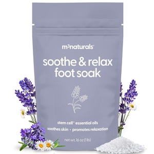 image:imageSoothe amp Relax Foot Soak 16 oz  Relaxing Magnesium Sea Salt Bath for Overworked Dry Feet amp Stubborn Calluses  Helps Deodorize  Scented with Lavender Lemon amp Tea Tree Essential Oils  by M3Lavender  Lemon  Tea Tree Soothe  Relax Foot Soak